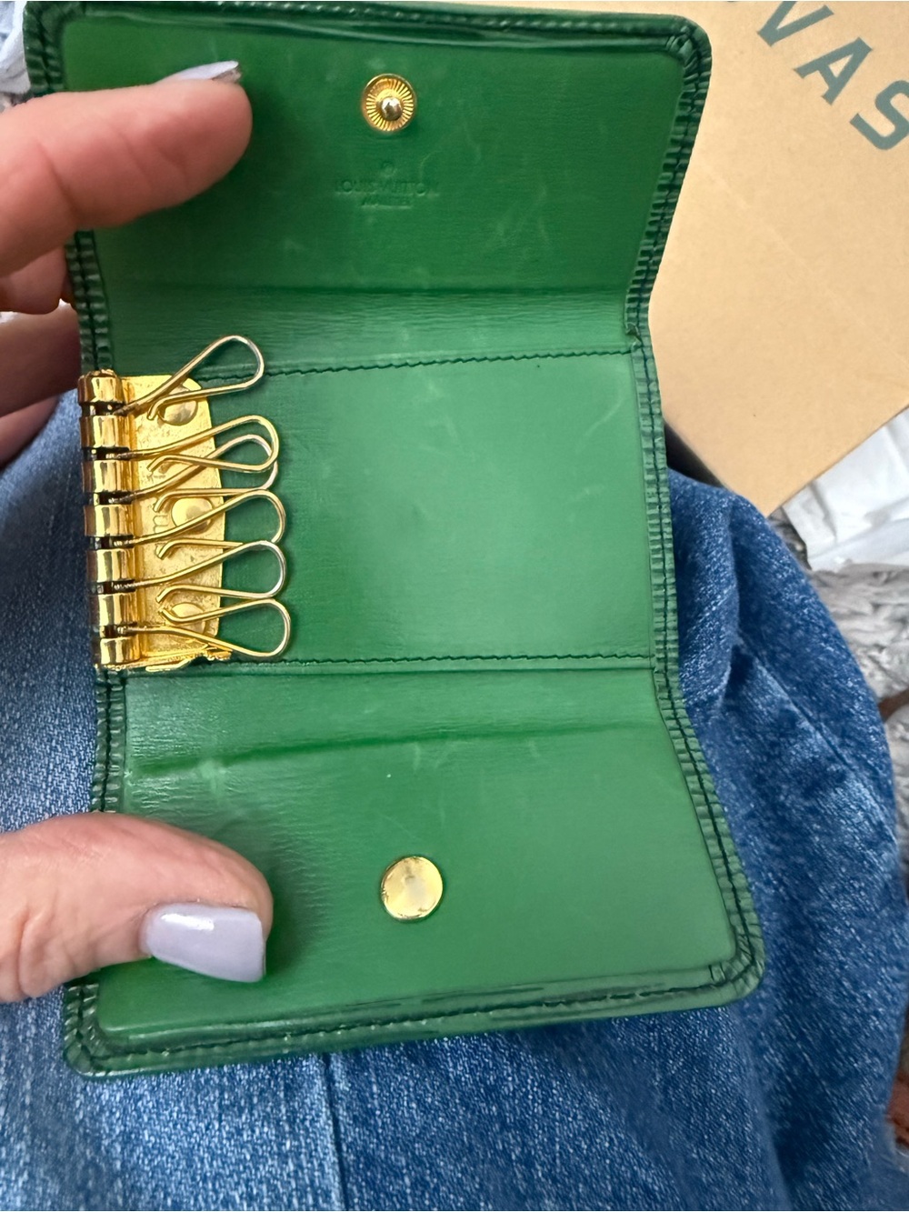 Louis Vuitton Green Epi Leather Key Holder - Picture 2 of 2